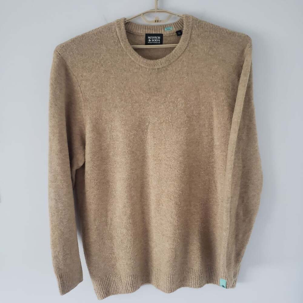 Scotch & Soda Beige Knit Long Sleeve Crew Shirt Men's Sweater 2XL